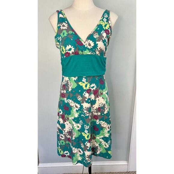 Patagonia Dresses & Skirts - Patagonia® Worn Wear W's Margot Teal Green Floral Stretch Knit Dress SZ MED